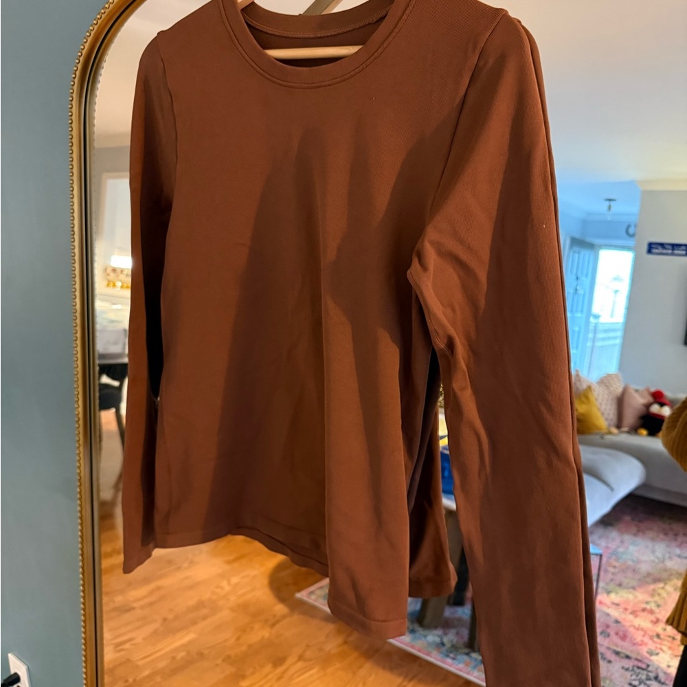 OQQ Brown Long Sleeve Top